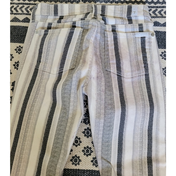 Womens Seven Jeans Multi Gray Stripe Denim Bottom jeans - Picture 5 of 8